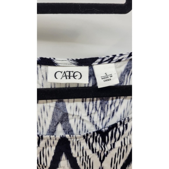 Cato Peasant Top Blue Teal Tan Boho Kimono Sleeve - Picture 4 of 5